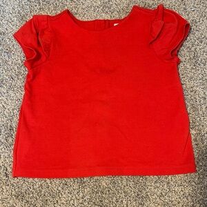 Janie and Jack Red Ruffle Sleeve Tee